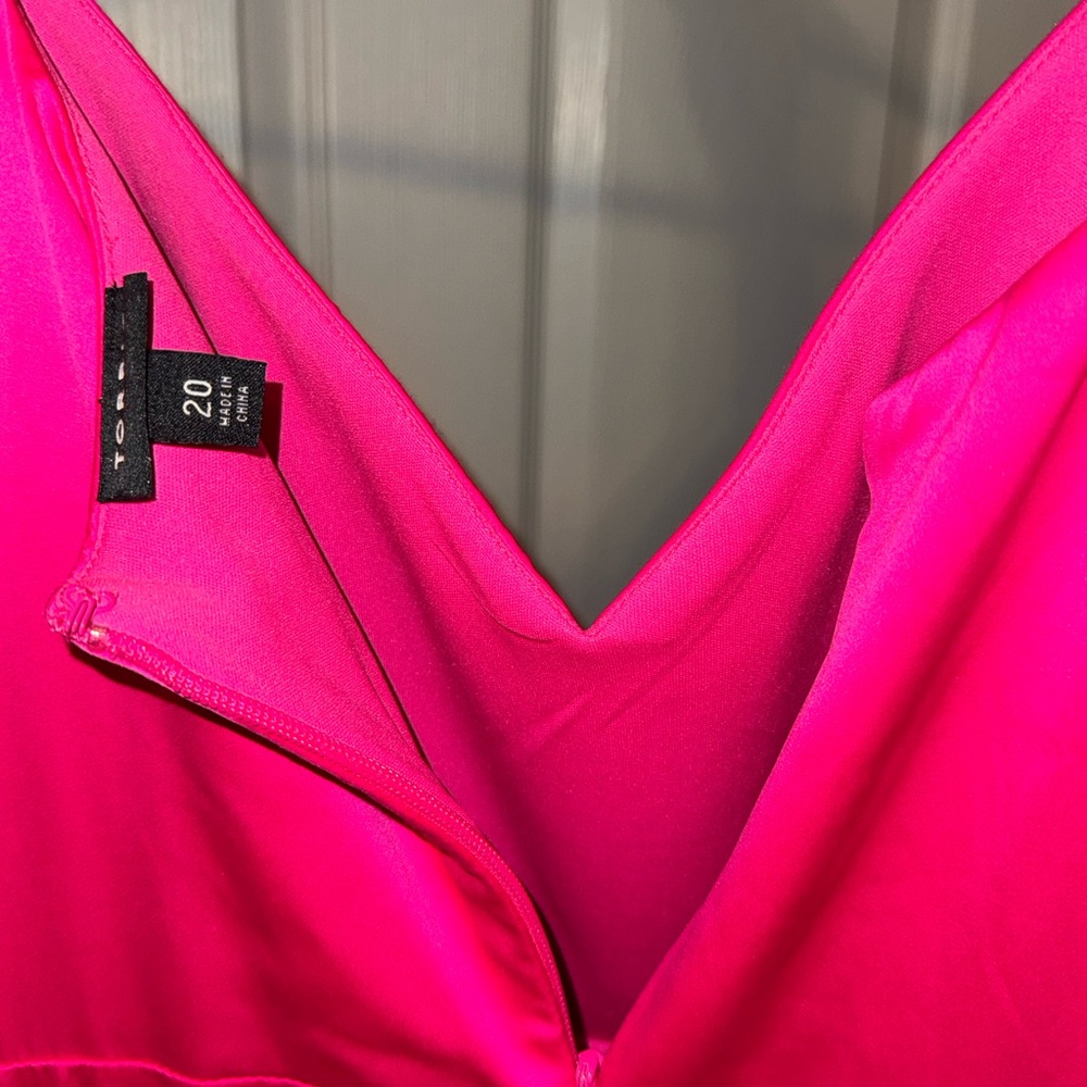 Torrid Hot Pink Satin Spaghetti Strap Party Dress size 20 - Picture 2 of 2